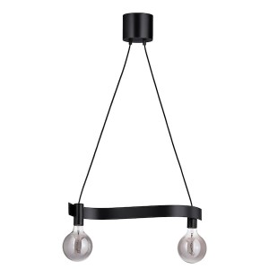 IKEA ACKJA / MOLNART pendant lamp with LED bulb, wave shaped black/globe gray clear glass, Ikea Ireland | 6140DHJFZ