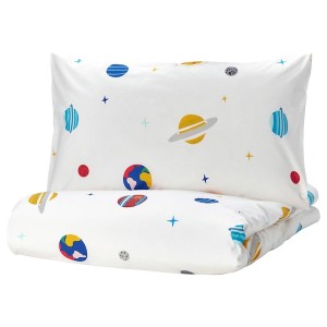IKEA AFTONSPARV duvet cover and pillowcase(s), space, Twin Multicolor, Ikea Ireland | 8241HWZEN