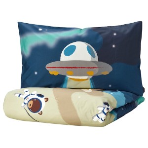 IKEA AFTONSPARV duvet cover and pillowcase(s), space/blue, Twin Blue, Ikea Ireland | 5836MFPSG