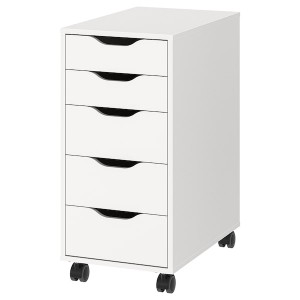 IKEA ALEX drawer unit on casters, 14 1/8x29 7/8 in White / Black, Ikea Ireland | 5690VBLKD