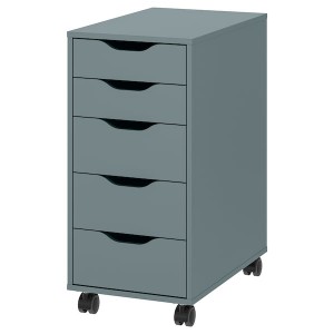 IKEA ALEX drawer unit on casters, 14 1/8x29 7/8 in Gray / Turquoise / Black, Ikea Ireland | 8731WSMCD