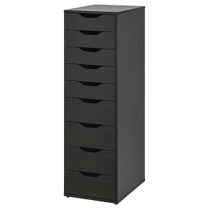 IKEA ALEX drawer unit with 9 drawers, 14 1/8x45 5/8 in Black / Brown, Ikea Ireland | 9628NVZDE