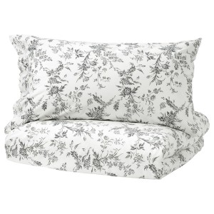 IKEA ALVINE KVIST duvet cover and pillowcase(s), Full/Queen (Double/Queen) White / Gray, Ikea Ireland | 8950UFKDG