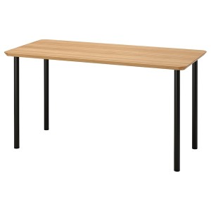 IKEA ANFALLARE / ADILS desk, bamboo/black, 55 1/8x25 5/8 in Black, Ikea Ireland | 8167XERAZ
