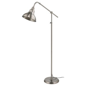 IKEA ANKARSPEL floor/reading lamp with LED bulb, pewter effect, Ikea Ireland | 1546KDGJZ