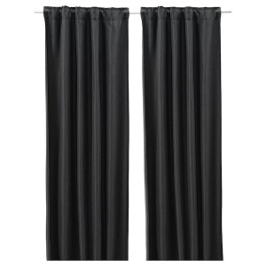 IKEA ANNAKAJSA room darkening curtains, 1 pair, 57x98 in Anthracite, Ikea Ireland | 7935KDUGF