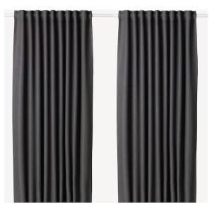 IKEA ANNAKAJSA room darkening curtains, 1 pair, 57x98 in Gray, Ikea Ireland | 2819VAOQY