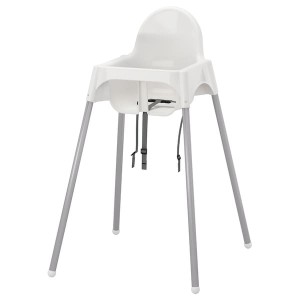 IKEA ANTILOP high chair with safety belt, white/silver color, Ikea Ireland | 1245CVLAN