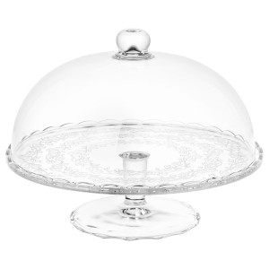 IKEA ARV BRÖLLOP cake stand with lid, clear glass, 11 in, Ikea Ireland | 2036LFRDJ