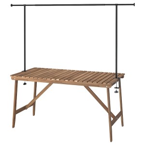 IKEA ASKHOLMEN / HELGEÖ table with decorating rod, outdoor dark brown/black, 56 1/4 in, Ikea Ireland | 3194WZXQH