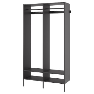IKEA AURDAL wardrobe combination, dark gray, 49 1/4x15 3/4x87 in, Ikea Ireland | 8041EMURW