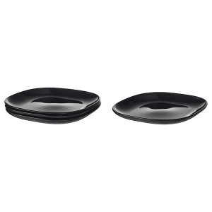 IKEA BACKIG plate, black, 9 ¾x9 ¾ in, 4 pack, Ikea Ireland | 8942DTRFX