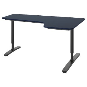 IKEA BEKANT corner desk-right, 63x43 1/4 in Linoleum Blue / Black, Ikea Ireland | 6402WSOMT