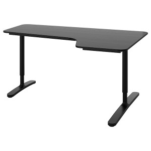 IKEA BEKANT corner desk-right stained ash veneer/black, 63x43 1/4 in Black, Ikea Ireland | 9358ASHXW