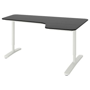 IKEA BEKANT corner desk-right stained ash veneer/white, 63x43 1/4 in Black, Ikea Ireland | 1723TKHPM