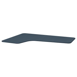 IKEA BEKANT corner table top left, linoleum blue, 63x43 1/4 in Blue, Ikea Ireland | 9756DOPYS