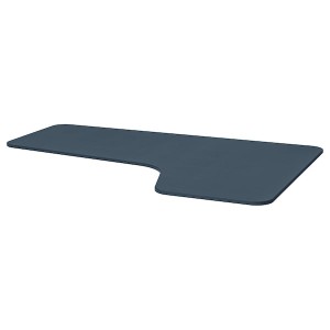IKEA BEKANT corner table top right, linoleum blue, 63x43 1/4 in Blue, Ikea Ireland | 1456YOXHC