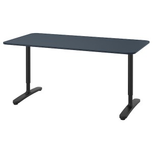 IKEA BEKANT desk, 63x31 1/2 in Linoleum Blue / Black, Ikea Ireland | 1692FGWAM