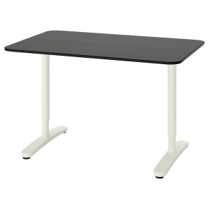 IKEA BEKANT desk stained ash veneer/white, 47 1/4x31 1/2 in Black, Ikea Ireland | 0967ZHVPT
