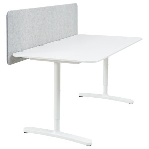IKEA BEKANT desk with screen, white/gray, 63x31 1/218 7/8 in, Ikea Ireland | 4782NIRHB