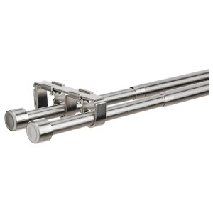 IKEA BEKRÄFTA double curtain rod set, 47 ¼-82 ¾ 3/4 in Nickel Plated, Ikea Ireland | 9782FPCNJ