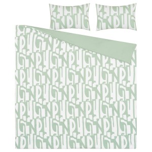 IKEA BERGHEMLOCK comforter set, Full/Queen Green / White, Ikea Ireland | 4915RYGCX
