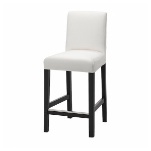IKEA BERGMUND bar stool with backrest, 24 3/8 in Black / Inseros White, Ikea Ireland | 0543UAVLO