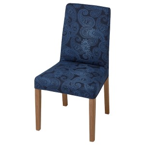 IKEA BERGMUND chair Oak Effect / Kvillsfors Dark Blue / Blue, Ikea Ireland | 7652YGKQE