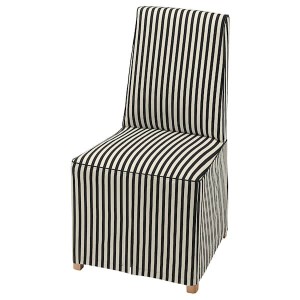 IKEA BERGMUND chair with long cover Oak Effect / Black / White, Ikea Ireland | 0637BDZIP