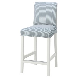 IKEA BERGMUND cover for bar stool with backrest Rommele Dark Blue / White, Ikea Ireland | 8907TQOPV