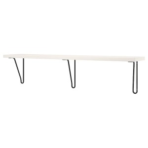 IKEA BERGSHULT / FÖRLÄGGARE wall shelf, 47 1/4x7 7/8 in Black / White, Ikea Ireland | 7135KVLRI