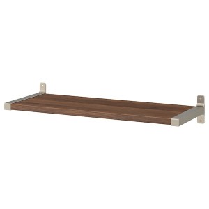 IKEA BERGSHULT / GRANHULT wall shelf, 31 1/2x11 3/4 in Walnut Effect / Nickel Plated, Ikea Ireland | 1269KVQFX