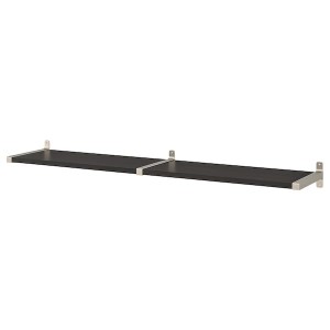 IKEA BERGSHULT / GRANHULT wall shelf, 63x11 3/4 in Brown / Black / Nickel Plated, Ikea Ireland | 5832UBVEK