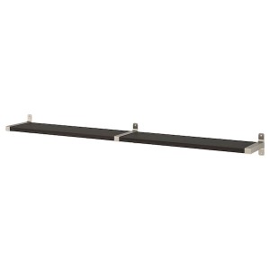 IKEA BERGSHULT / GRANHULT wall shelf, 63x7 7/8 in Brown / Black / Nickel Plated, Ikea Ireland | 3182DGVZL