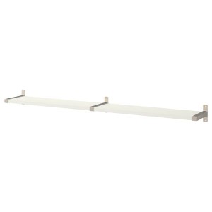 IKEA BERGSHULT / GRANHULT wall shelf, 63x7 7/8 in White / Nickel Plated, Ikea Ireland | 9571PFNMG