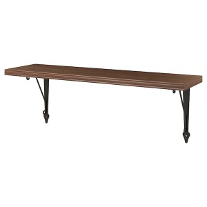 IKEA BERGSHULT / KROKSHULT wall shelf, 31 1/2x7 7/8 in Walnut Effect / Anthracite, Ikea Ireland | 3785ZWOJA