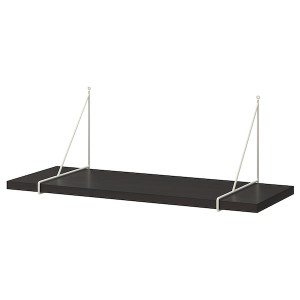 IKEA BERGSHULT / PERSHULT wall shelf, 31 1/2x11 3/4 in Brown / Black / White, Ikea Ireland | 3189VMJYL