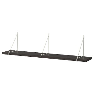 IKEA BERGSHULT / PERSHULT wall shelf, 47 1/4x7 7/8 in Brown / Black / White, Ikea Ireland | 8627HVRTG
