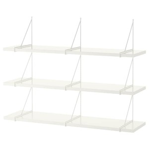 IKEA BERGSHULT / PERSHULT wall shelf combination, 47 1/4x11 3/4 in White / White, Ikea Ireland | 8469CNSEF