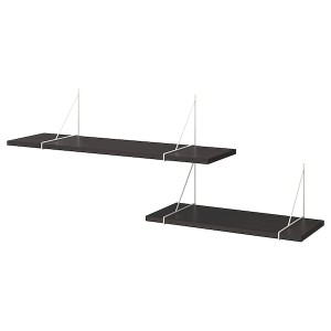 IKEA BERGSHULT / PERSHULT wall shelf combination, 47 1/4x11 3/4 in Brown / Black / White, Ikea Ireland | 5317MIWLQ