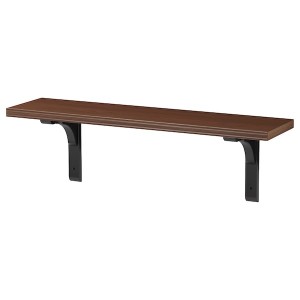 IKEA BERGSHULT / RAMSHULT wall shelf, 31 1/2x7 7/8 in Walnut Effect / Black, Ikea Ireland | 9570CLHPJ