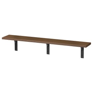 IKEA BERGSHULT / RAMSHULT wall shelf, 47 1/4x7 7/8 in Walnut Effect / Black, Ikea Ireland | 7528FHZNG