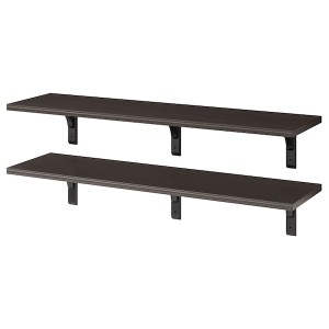 IKEA BERGSHULT / RAMSHULT wall shelf combination, 47 1/4x11 3/4 in Brown / Black, Ikea Ireland | 8142KBHCG
