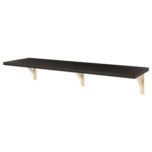 IKEA BERGSHULT / SANDSHULT wall shelf, 47 1/4x11 3/4 in Brown / Black / Aspen, Ikea Ireland | 8960CKVPL