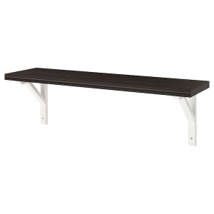 IKEA BERGSHULT / SANDSHULT wall shelf stained aspen, 31 1/2x7 7/8 in Brown / Black / White Stained Aspen, Ikea Ireland | 7651JYILE