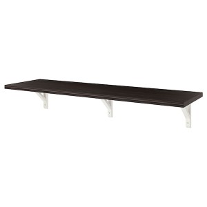IKEA BERGSHULT / SANDSHULT wall shelf stained aspen, 47 1/4x11 3/4 in Brown / Black / White Stained Aspen, Ikea Ireland | 4231OZKRW
