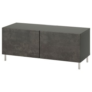 IKEA BESTÅ TV bench with doors, 47 1/4x16 1/2x18 7/8 in Dark Gray / Kallviken / Ösarp Dark Gray, Ikea Ireland | 0397LYPRO