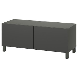 IKEA BESTÅ TV bench with doors, 47 1/4x16 1/2x18 7/8 in Dark Gray / Lappviken / Stubbarp Dark Gray, Ikea Ireland | 6029RTOSA