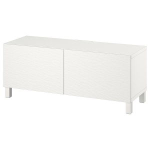 IKEA BESTÅ TV bench with doors, 47 1/4x16 1/2x18 7/8 in White Laxviken / Stubbarp / White, Ikea Ireland | 1265ZEPIS
