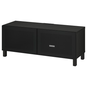 IKEA BESTÅ TV bench with doors, 47 1/4x16 1/2x18 7/8 in Black / Brown / Mörtviken / Stubbarp Black, Ikea Ireland | 6973UNTIH